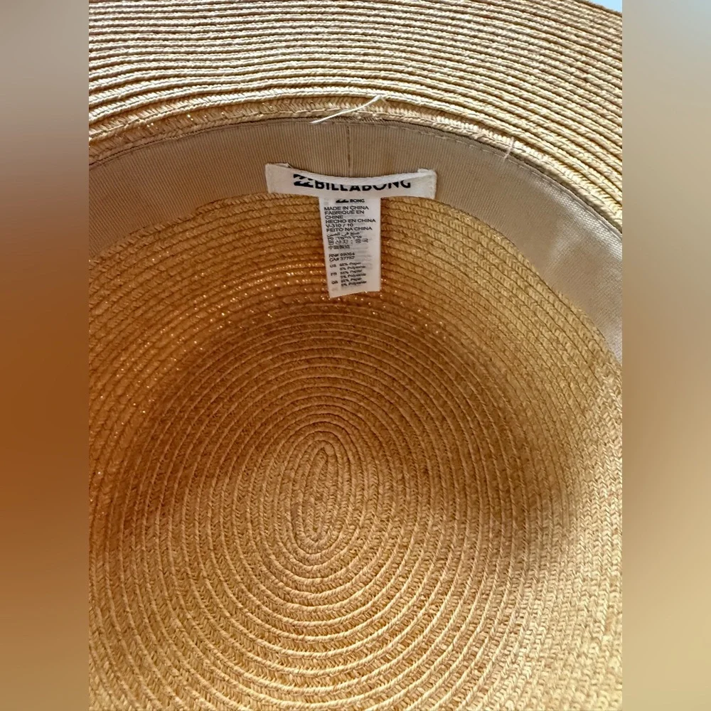 BILLABONG ABOUT THAT TIME Women’s Wide Brim Straw Sun Hat O/S - Picture 6 of 6